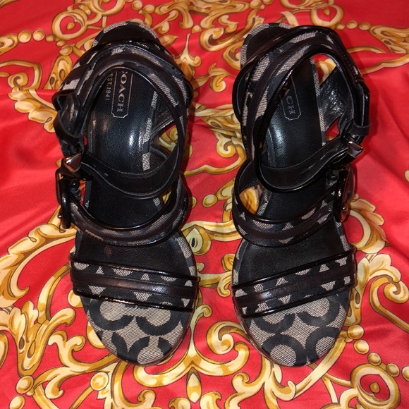 Gently Worn Coach Wedges - Picture 2 of 4